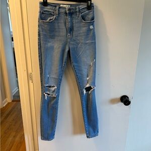 Abercrombie & Fitch Light Blue Distressed Skinny Jeans